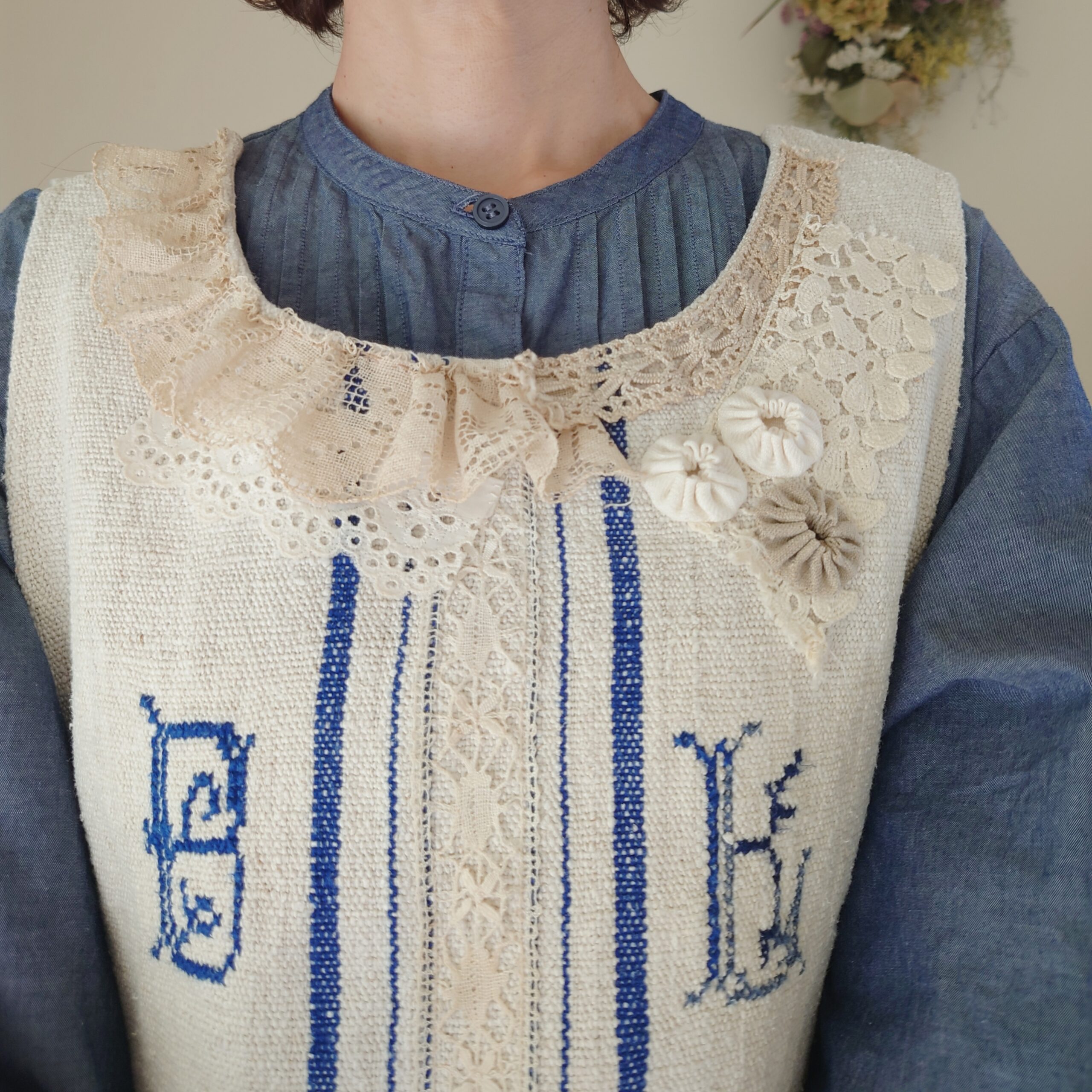 粉袋とアンティーク布でリメイクしたワンピースのお店Cherry pie  